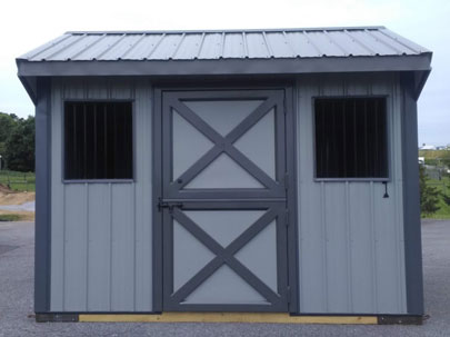 blue 8x10 one stall horse barn