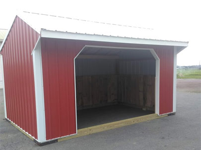 10x16; red run in shed